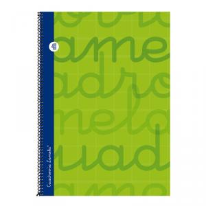 Cuaderno Cuadrovía Lamela folio 4mm 80h verde (T. dura)