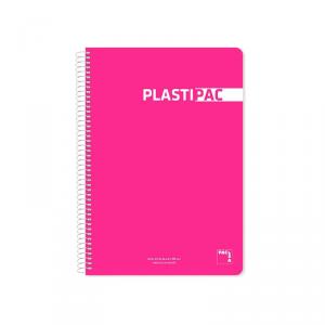 Cuaderno cuarto Plastipac PP pauta 3,5mm. Colores surtidos 80hj.