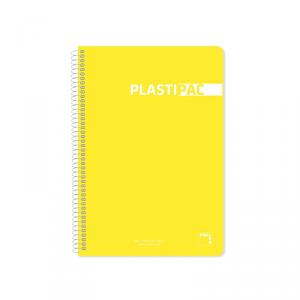 Cuaderno cuarto Plastipac PP cuadrícula 3mm. Colores surtidos 80hj.