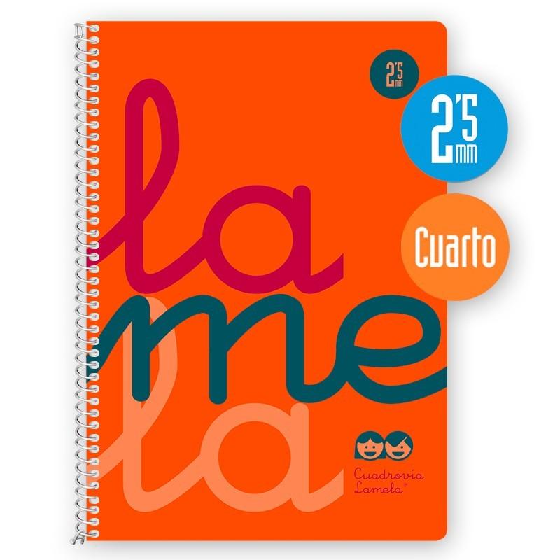 Cuaderno Cuadrovía 2,5mm 80h flúor naranja