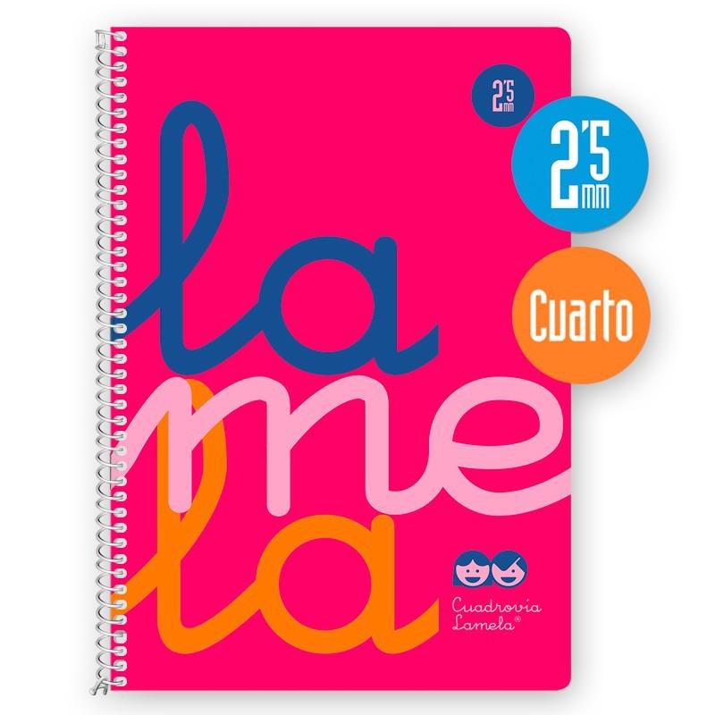 Cuaderno Cuadrovía 2,5mm 80h flúor rosa