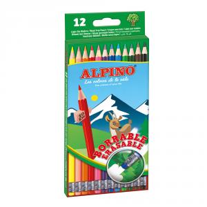 Lápiz color Alpino borrable blíster 12 colores
