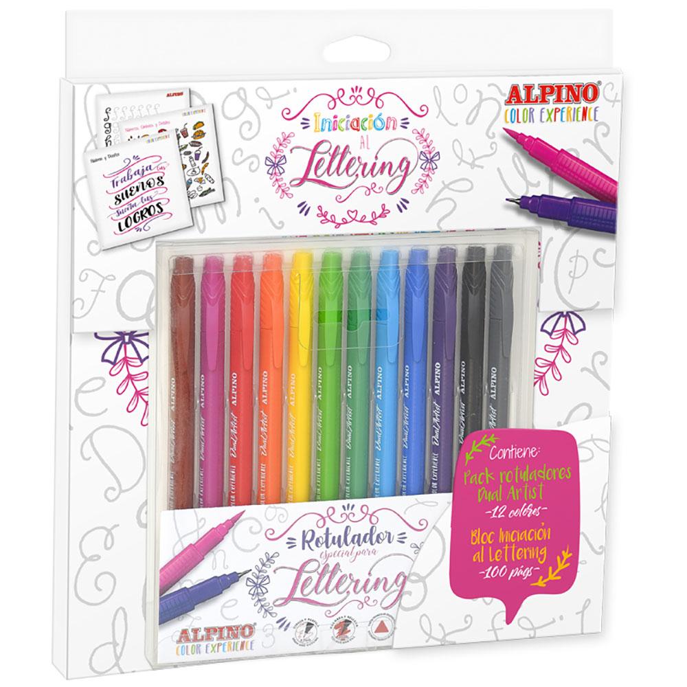 ROTULADORES LETTERING DOBLE PUNTA 12 COLORES
