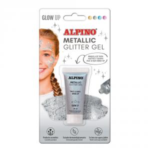 Maquillaje glitter gel metallic plata blíster 1 unid.