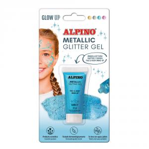 Maquillaje glitter gel metallic azul blíster 1 unid.