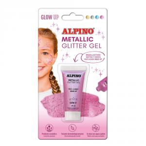 Maquillaje glitter gel metallic rosa blíster 1 unid.
