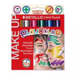Maquillaje en barra stick 6 colores metalizados Playcolor Instant