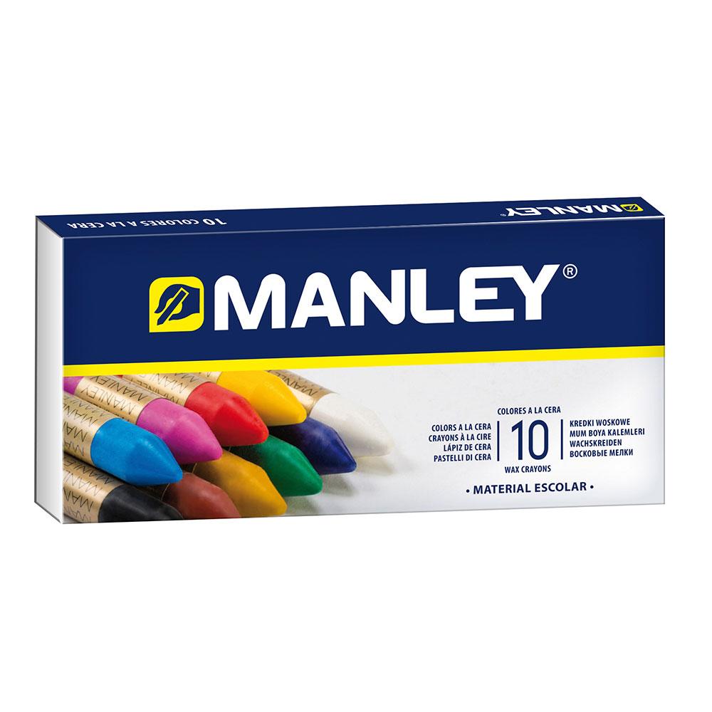 Lapices cera blanda Manley 10 unidades (04477) 