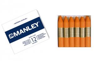 Cera Manley color naranja 12 unidades