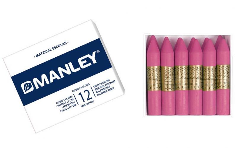 Cera Manley color rosa claro 12 unidades :: Manley :: Papelería :: Dideco