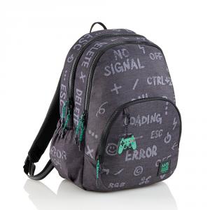 Mochila triple Oslo Game Over reciclada 28x16,5x41cm