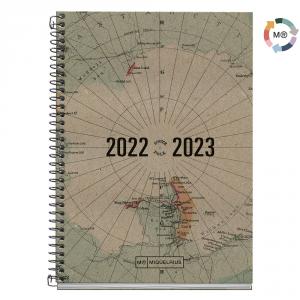 Agenda espiral activa 11,7x17,4cm eco world map semana vista 2022/2023