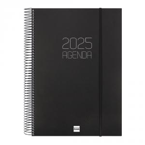 Agenda 2025 A4 día página espiral Opaque E40 negro