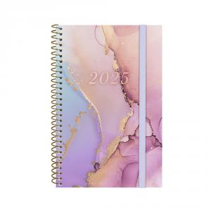 Agenda espiral Design E5 Goldy 2025 semana vista horizontal