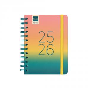 Agenda espiral octavo Cosmo Iris 2025-2026 semana vista horizontal