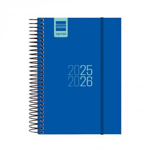 Agenda espiral E8 azul 2025-2026 día página