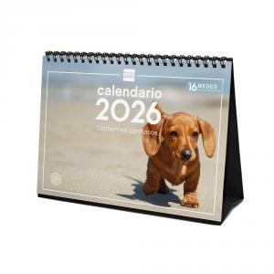 Calendario sobremesa cachorros 2026