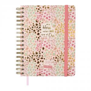 Agenda espiral Talkual cuarto oro 2026 día página