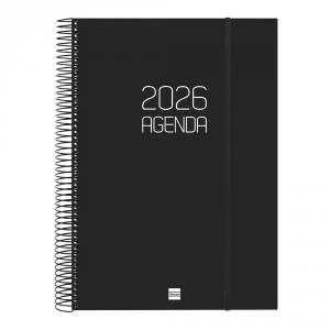 Agenda espiral Opaque E40 negro 2026 día página
