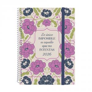 Agenda espiral Design E10 Imposible 2026 semana vista horizontal