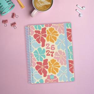 Agenda espiral cuarto Diva Spring semana vista horizontal 2026-2027