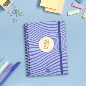Agenda espiral cuarto Diva Olas semana vista horizontal 2026-2027