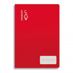 Cuaderno cuarto color rojo pauta Montessori 3,5mm. 32 hojas