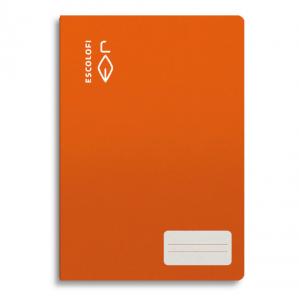 Cuaderno cuarto color naranja con pauta Montessori 3,5mm y 32 hojas de 70gr.