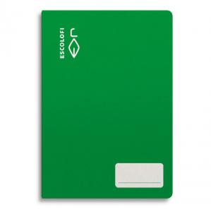 Cuaderno cuarto color verde con pauta Montessori 3,5mm y 32 hojas de 70gr.