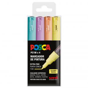 Rotulador Posca PC1M blíster 4 colores pastel