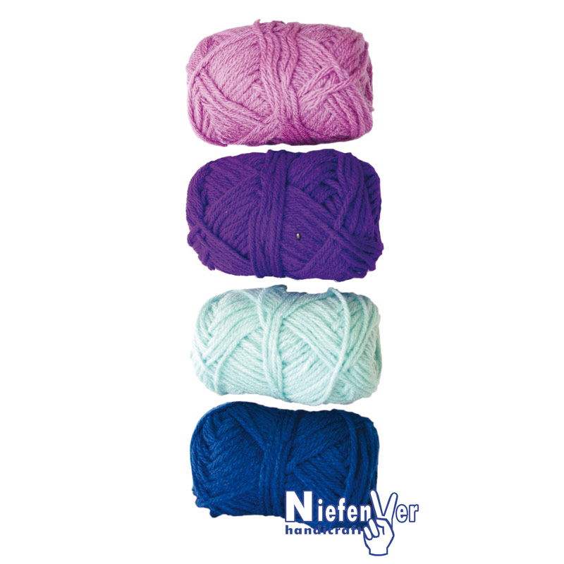Bolsa 4 ovillos lana gama de azul