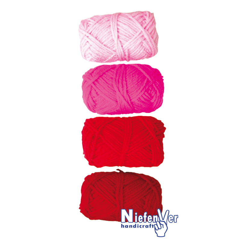 Bolsa 4 ovillos lana gama de rojos