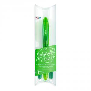 Pluma Splendid Pen verde con 3 cartuchos