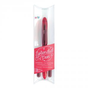 Pluma Splendid Pen rojo con 3 cartuchos